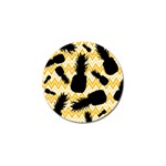 Ananas Chevrons Noir/Jaune Golf Ball Marker Front