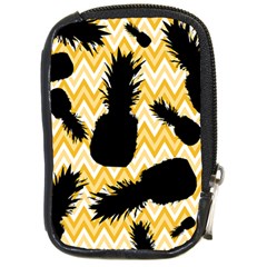 Ananas Chevrons Noir/jaune Compact Camera Leather Case by kcreatif