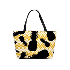 Ananas Chevrons Noir/jaune Classic Shoulder Handbag by kcreatif