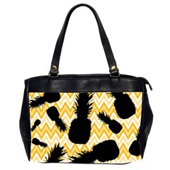 Ananas Chevrons Noir/jaune Oversize Office Handbag (2 Sides) by kcreatif