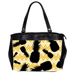 Ananas Chevrons Noir/Jaune Oversize Office Handbag (2 Sides) Front