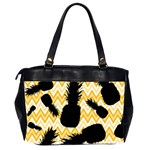 Ananas Chevrons Noir/Jaune Oversize Office Handbag (2 Sides) Back