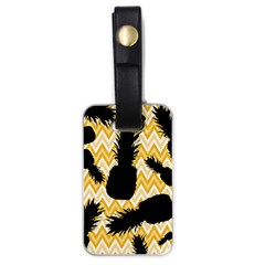 Ananas Chevrons Noir/jaune Luggage Tag (one Side) by kcreatif