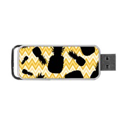 Ananas Chevrons Noir/jaune Portable Usb Flash (two Sides) by kcreatif