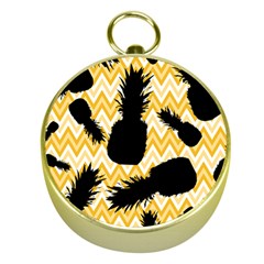 Ananas Chevrons Noir/jaune Gold Compasses by kcreatif