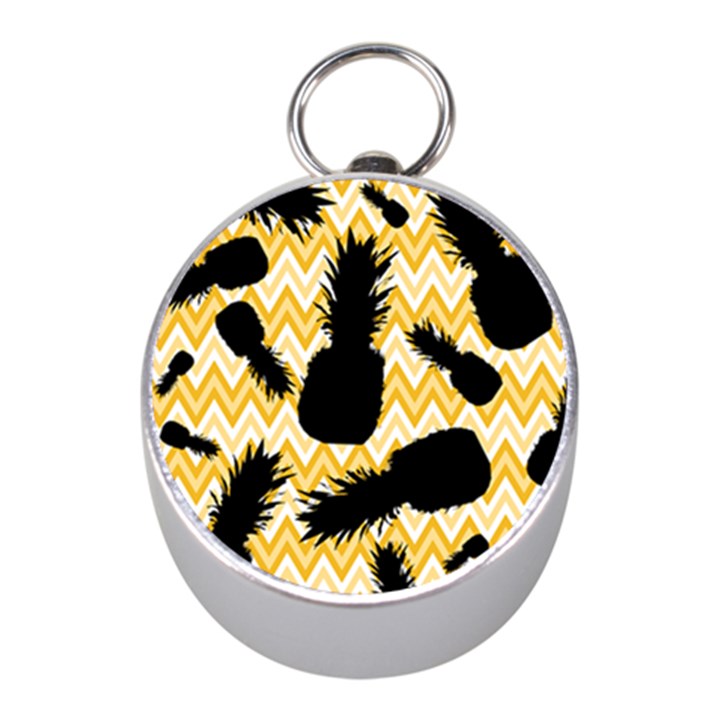 Ananas Chevrons Noir/Jaune Mini Silver Compasses