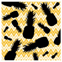 Ananas Chevrons Noir/jaune Wooden Puzzle Square by kcreatif