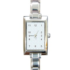 Chevrons Bleu Clair/blanc Rectangle Italian Charm Watch by kcreatif