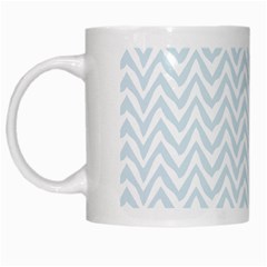 Chevrons Bleu Clair/blanc White Mugs by kcreatif