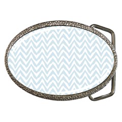 Chevrons Bleu Clair/blanc Belt Buckles by kcreatif