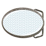 Chevrons Bleu clair/Blanc Belt Buckles Front