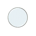 Chevrons Bleu clair/Blanc Hat Clip Ball Marker Front