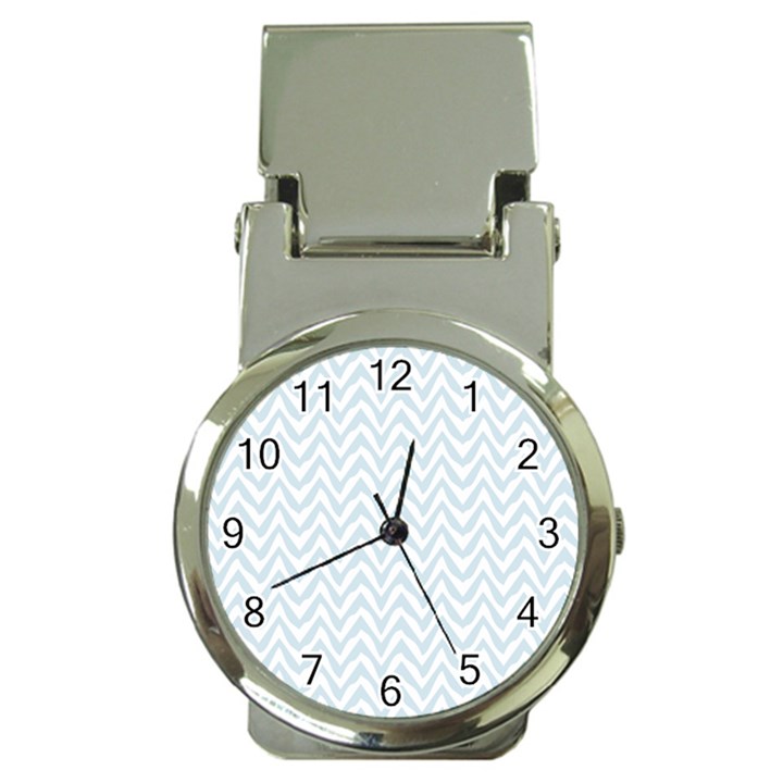 Chevrons Bleu clair/Blanc Money Clip Watches