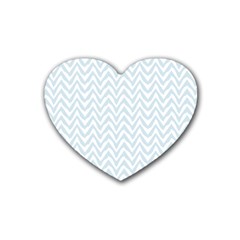 Chevrons Bleu Clair/blanc Heart Coaster (4 Pack)  by kcreatif