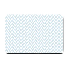 Chevrons Bleu Clair/blanc Small Doormat  by kcreatif