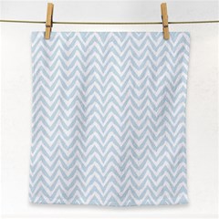 Chevrons Bleu Clair/blanc Face Towel by kcreatif