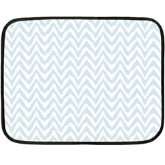 Chevrons Bleu Clair/blanc Double Sided Fleece Blanket (mini)  by kcreatif