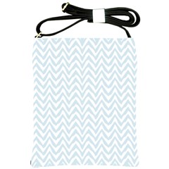 Chevrons Bleu Clair/blanc Shoulder Sling Bag by kcreatif