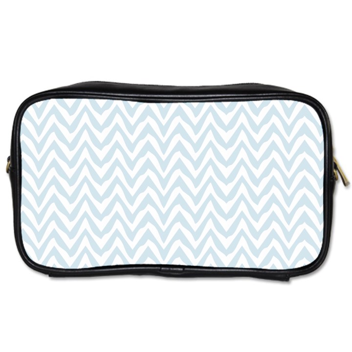 Chevrons Bleu clair/Blanc Toiletries Bag (One Side)