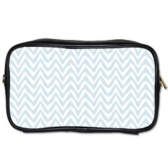 Chevrons Bleu Clair/blanc Toiletries Bag (two Sides) by kcreatif