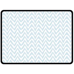 Chevrons Bleu Clair/blanc Fleece Blanket (large)  by kcreatif