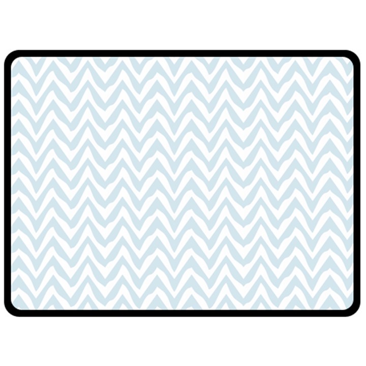 Chevrons Bleu clair/Blanc Fleece Blanket (Large) 