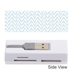 Chevrons Bleu Clair/blanc Memory Card Reader (stick) by kcreatif