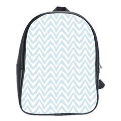 Chevrons Bleu Clair/blanc School Bag (xl) by kcreatif