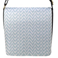 Chevrons Bleu Clair/blanc Flap Closure Messenger Bag (s) by kcreatif