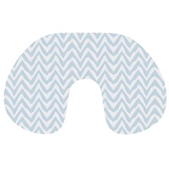 Chevrons Bleu Clair/blanc Travel Neck Pillow by kcreatif