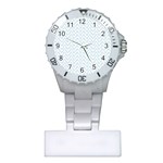 Chevrons Bleu clair/Blanc Plastic Nurses Watch Front