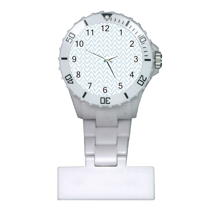 Chevrons Bleu clair/Blanc Plastic Nurses Watch