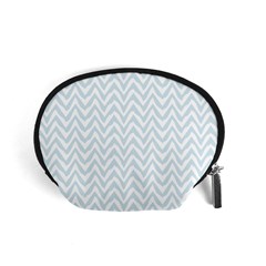 Chevrons Bleu Clair/blanc Accessory Pouch (small) by kcreatif