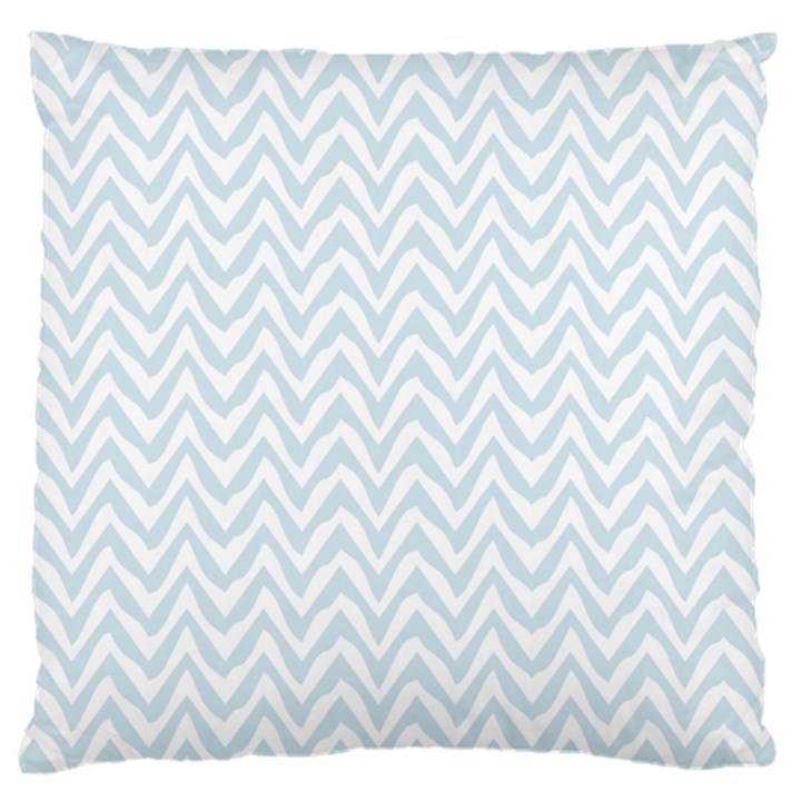 Chevrons Bleu clair/Blanc Standard Flano Cushion Case (One Side)