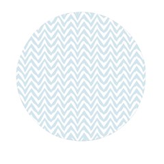 Chevrons Bleu Clair/blanc Mini Round Pill Box