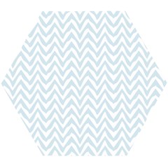 Chevrons Bleu Clair/blanc Wooden Puzzle Hexagon by kcreatif