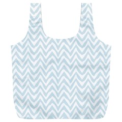 Chevrons Bleu Clair/blanc Full Print Recycle Bag (xxl) by kcreatif