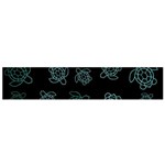 Blue Turtles On Black Small Flano Scarf Back