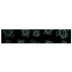 Blue Turtles On Black Small Flano Scarf