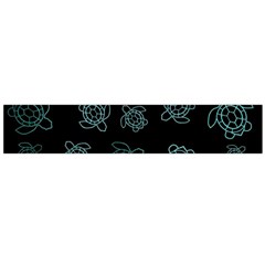 Blue Turtles On Black Large Flano Scarf  by contemporary