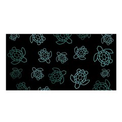 Blue Turtles On Black Satin Shawl by contemporary