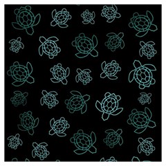 Blue Turtles On Black Long Sheer Chiffon Scarf  by contemporary