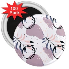 Tropical Floral Pattern 3  Magnets (100 Pack) by designsbymallika