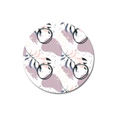 Tropical Floral Pattern Magnet 3  (round)