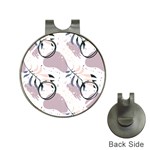 Tropical Floral Pattern Hat Clips with Golf Markers Front