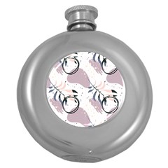 Tropical Floral Pattern Round Hip Flask (5 Oz) by designsbymallika