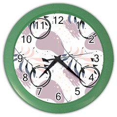 Tropical Floral Pattern Color Wall Clock by designsbymallika