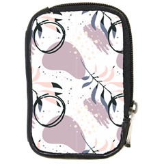 Tropical Floral Pattern Compact Camera Leather Case by designsbymallika