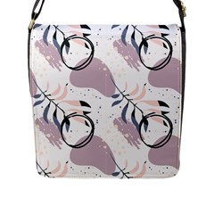 Tropical Floral Pattern Flap Closure Messenger Bag (l) by designsbymallika