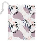 Tropical Floral Pattern Drawstring Pouch (4XL) Back